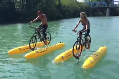 自転車で水上を移動しよう！ 「Shuttle Bike Kit」は漕ぐボート化キット