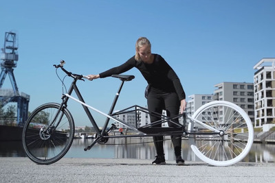 フレームが伸びる！ 大容量荷物を収納できる新発想自転車