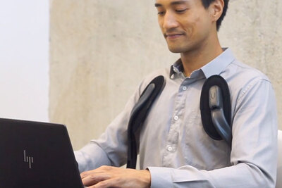 どんなイスでも姿勢良く！ 胸部と骨盤を支える外骨格シート「ENYWARE」